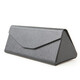 MINCITY glasses box folding glasses storage box portable for men and women Triangular lens box universal anti-pressure PU leather glasses box Cross-patterned black + glasses cloth + cleaning liquid