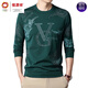 
Hengyuanxiang summer ice silk long-sleeved T-shirt men's thin round neck 2024 new middle-aged men's base shirt T-shirt trendy men's clothing blue 6627 165M