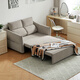 
Lin's Home Small Living Room Folding Sofa Bed Dual-Use Internet Celebrity Fabric Pulling Bed Lin's Wood Industry TBS391 [Cream White] Double