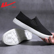 Huili offizielle Herrenschuhe Leinwandschuhe Herren Frühling und Sommer Leichtes alter Peking -Stoffschuhe lässige Frauenschuhe Lazy Schuhe Männer schwarz [Hauptbild] 42