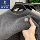 
Woodpecker integrated velvet high-end sweater for men's autumn and winter style plus velvet thickened round neck warm bottom knitted sweater clothes 10749/9906 black [added velvet thickened] L