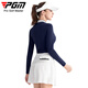 PGM Golf-Kleidung Frauenrock plissierter kurzer Rock unsichtbarer Reißverschluss freie Tailentasche mit langen Beinen YF698-Navy Blue [Top] s