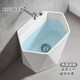 RONGJIE ultra-narrow bathroom station-controlled drain, wide mop pool, ultra-small balcony, non-dirty hand mop pool, wall-mounted faucet M22 with drain basket