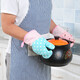 Shengying Oven Gloves Thickened Insulated Gloves Anti-scalding Gloves Microwave Oven Gloves Heat-Resistant Gloves Two Pack Coffee Wave Dots
