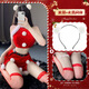 Manyan Sexy Elk Christmas Uniform Set Pajama Clothing Collection One piece 8596 9858 [Cloak + Three Points + Hand Sleeve *2 + Leg Ring *1] + Headband + All Size