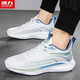 Warrior sports shoes for men, comfortable and lightweight running shoes, breathable fly-knit men's shoes G497C white/green 43