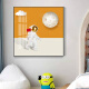 
Whale school children's room decoration painting astronaut space cartoon boy room bedside drawing square astronaut bedroom painting 689-7 50*50 black frame/crystal porcelain painting