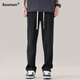 Baseman sweatpants men's autumn straight pants drapey casual pants trendy and versatile boys' loose sports pants Japanese pants men black L recommended 120-140Jin Jin equals 0.5 kg