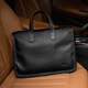 COW briefcase men's genuine leather handbag first layer cowhide men's bag computer bag C-8620 elegant black 14 inches