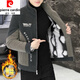 Pierre Cardin winter velvet thickened short woolen coat men Korean style slim fashion stand collar versatile woolen jacket gray thickened velvet 2XL 140-155Jin Jin equals 0.5 kg