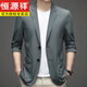 Hengyuanxiang Sommer dünner Eis Seidenanzug Herren trendy Feste Farbe Sonnenschutzanzug Männer atmungsaktiver koreanischer Stil Schlanker Jacke vielseitig grau m