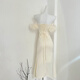 Yiou weißer One-Shoulder Birthday Evening Kleid 2025 Neue Taille-Hugging Body-Showing Bankettkleid für Frauentemperamentrock 8849 Beige s