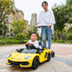 Haolaixi Lamborghini children's electric car four-wheeled with remote control baby car adult and child toy car can sit on the stroller red adult standing board/foam soft wheel/leather seat