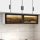 Pinjing aluminum alloy wall cabinet kitchen wall cabinet lower spice cabinet storage cabinet glass flip cabinet honeycomb aluminum wall cabinet storage rack flip up width 50 gray cabinet height 33 depth 22 no back panel no light brown glass