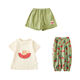 Youyou Girls Watermelon Series T-Shirt 2024 Summer New Cute Cartoon Green Shorts Baby Leg Pants Trendy Shorts Green (X3887) 90cm