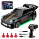 Rc mini drift remote control car desktop 1:64 pocket car model four-wheel drive racing boy toy USB Porsche Black Warrior-desktop remote control car free drift