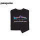 Patagonia Men's Cotton Blend Fly Fishing Logo Round Neck Long Sleeve T-Shirt HomeWater Trout 37574 BLK L