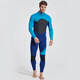 Sharbat 3MM wetsuit for men, thickened and warm, winter swimming, outdoor snorkeling one-piece long-sleeved swimsuit, surfing jellyfish suit, dark blue and black, water orchid L (suitable for 110-125 Jin Jin equals 0.5 kg)