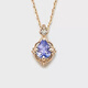 Nianfu 18k gold natural water drop tanzanite pendant diamond inlaid necklace retro design commuter + Chopin chain pendant
