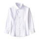 Xin Yueqing girls' white shirt long-sleeved college style spring and autumn primary school uniforms middle and large children white shirt performance clothes lace style - white single style 130 cm