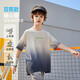 Fragen Sie Junior Children's Cloding Boys 2025 Sommer leicht und schnell trockener Ablauf kurzärmeliger Ragnant Sport T-Shirt Boys Gray 140