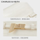 CHARLES/KEITH Fashion Crocodile Pattern Handheld Kelly Bag Women's Bag Birthday Gift CK2-30782470-1 CK2-30782470-1 Milk White Medium Bag
