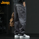 Jeep (JEEP) casual pants for men summer straight pants for men loose trendy work pants for men dark gray XL