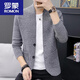 Romon knitted cardigan men's thin 2022 spring and autumn new Korean style trendy slim sweater jacket button sweater wear 8505 khaki L (170)
