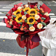 Eswina Flower Express sunflower mixed and matched bouquet birthday gift nationwide delivery 33 roses + 5 sunflower mixed and matched bouquet