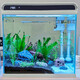 SUNSUN ultra-white glass small fish tank living room small desktop home aquarium ecological water-change-free goldfish tank HE380 high-end tank built-in cotton filter material (38*26*38cm)