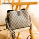 Shark bag women's bag retro print shoulder bag women's trendy casual bucket bag versatile crossbody bag women's bag gray