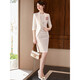 J-ME high-end suit jacket women's dress 2025 spring professional suit temperament five-quarter sleeve suit formal women's work clothes jacket + dress white L 105-115Jin Jin equals 0.5 kg