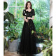 Seidler High-End-Abendkleid Frauen Banketttemperament 2025 Neue trägerlose Feenstudentin Long Style Host Light Luxury Nische schwarz m