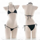 Traje japonés de bikini ultra picante de tres puntos de lencería sexy sujetador para ropa interior correas de cintura ultra bajo triángulo negro talla