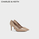 CHARLES&KEITH简约通勤尖头高跟鞋子女鞋休闲单鞋生日礼物女CK1-60280245-1 Nude肉色 37