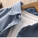 Remtin boys' denim shirt spring and autumn new children's long-sleeved casual jacket thin shirt medium and large children's cardigan top denim blue size 90 recommended height 85cm