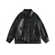 7 excellent jackets for men in autumn Hong Kong style retro pu leather trendy loose casual leather jacket lapel solid color versatile top CLB-JK911 brown XL