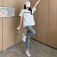
Yi Baiyi maternity pants for spring and summer new style of maternity jeans for outdoor wear new straight-leg pants casual pants spring and summer nine-point pants retro light blue L