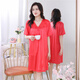 Dai Mingxuan nightgown for women in summer ice silk sexy pajamas for women in summer short-sleeved imitation silk cool lace V-neck home clothing XS831# green one size (suggested 85-145Jin [Jin equals 0.5 kg])