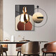 
CLCEY light luxury high-end modern simple Nordic restaurant decoration painting clock dining room hanging painting living room living room background B9734+A black hollow black dial 70*100+ clock 60*60 oil canvas fashion black