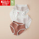 Rote Bohnenunterwäsche Frauen antibakterielle Baumwolldrehung atmungsaktive Spitze sexy japanische süße Mädchen Mid-Waist Slips 4 Packs 724 Kombination One 160