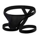 Sexy S low-waist ice silk breathable soft thong men's U convex bag restraint belt sexy pants men's underwear black M