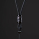 Ningxinge pendant lanyard ebony necklace rope men and women jade jade pendant hand-woven gold pendant red rope temperament black丨3mm