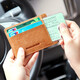 Postenton card holder, business card holder, first-layer cowhide, thin, retro driver's license holster, bank card holder, mini wallet for men and women