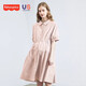 Fisher-Price American Fisher Maternity Robe printemps and été nouveau robe de style pur coton allaitements vêtements de maternité à la mode Femmes Robe d'été à la mode Cloud Blue Robe L [120-140Jin [Jin est égal à 0,5 kg] Convient à porter]