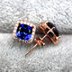 Cheng Yuanxiang CREORISETIN pillow-shaped square tanzanite sapphire earrings for women sterling silver diamond temperament blue tanzanite earrings colored gemstone jewelry white gold / 1 pair