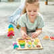 Hape Puzzle jouet en bois tridimensionnel alphanumérique cognitif petite pince puzzle enfant en bas âge apprentissage puzzle garçons et filles Montessori éducation précoce numéro forme puzzle 3-6 ans
