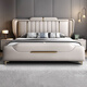 Leather bed modern and simple new style wedding bed 1.5m 1.8m double master bedroom king bed Italian light luxury leather bed flagship version leather bed delivered to home 1800mm*2000mm frame structure