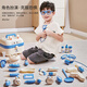 Huang EN House de la casa para niños Juguete Doctor Juguete Pequeña Caja médica Caja médica Nurera Juicio de rol Inyección Azul bebé [Paquete de 48 piezas de lujo] + Muñeco + Traje médico Todos los paquetes se envían a la botella colgante