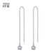 Misu PT950 platinum long ear wire for women, fashionable and versatile crown earrings, platinum earrings for girlfriend’s birthday, crown ear wire, 2.7-2.9 grams